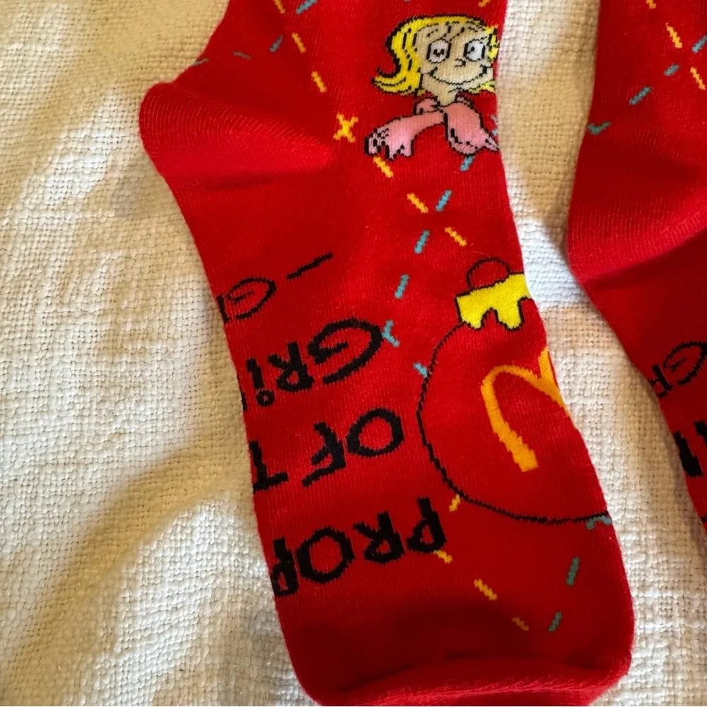 Grinch Meal McDonald’s Socks Red OS Holiday‎ Christmas Festive Collectable